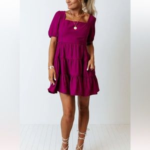 New Impressions Online Boutique Falling Head Over Heels Babydoll Dress Orchid S